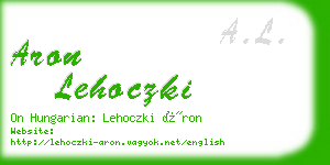 aron lehoczki business card